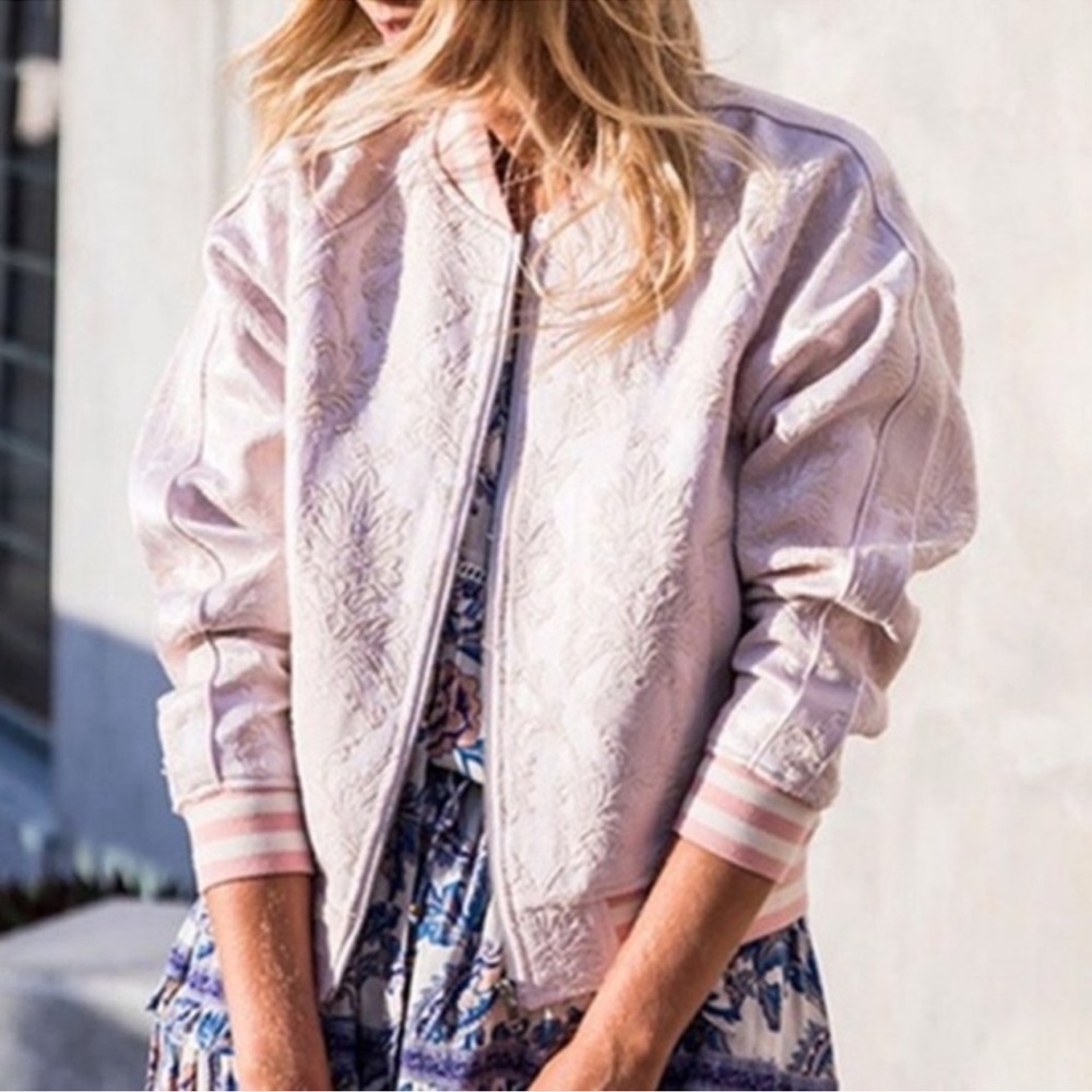 NEW! Spell & the Gypsy Collective Ice Pink Anastasia Brocade Bomber Jacket